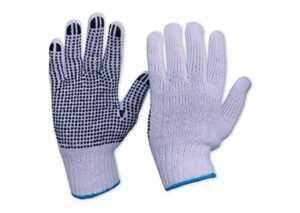 Gloves Knitted Poly/Cotton PVC Dots