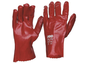 Gloves PVC Single DIP Red