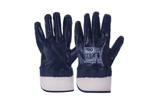 Gloves Super-Guard Nitrile W/Safety Cuff Blue