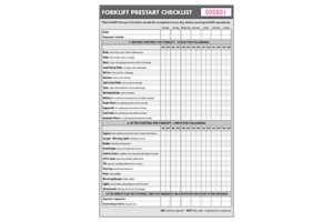 Forklift Pre-Start Checklist Book