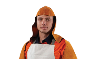 Leather Welder's Cap with Nape