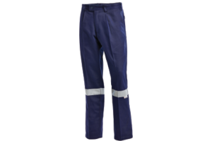 Navy Cotton Drill Work Pants with Tape