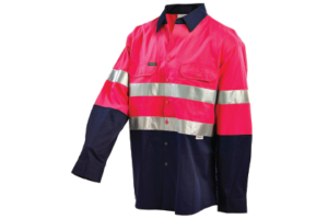 Pink/Navy Hi-Vis Lightweight Taped Shirt