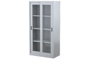 Steel Sliding Glass Cabinet - 3 Shelves 1830H x 914W x 465Dmm