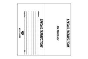 Special Instructions Tag