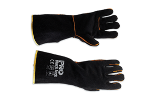 Leather Welding Gauntlet Black & Gold