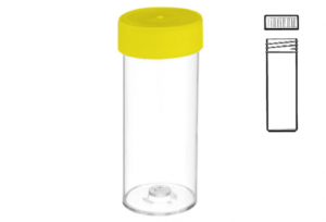 Vial Specimen with Yellow Cap Unlabelled Polycarbonate