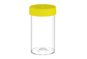 Vial Specimen with Yellow Cap Unlabelled Polypropylene
